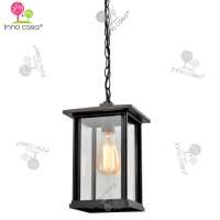 Best Selling decoration clear glass shade Aluminium Outdoor Hanging Lantern Lamp Pendant