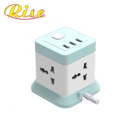 universal USB adaptor UK/Multi Function with UK/EU plug extension socket